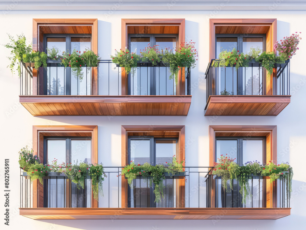 Fototapeta premium Modern house with stylish exteriors. Real Estate concept image.