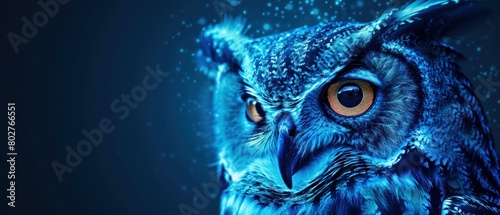 A wise owl, outlined in subtle illumination, symbolizes customer discernment and satisfaction through minimalist design.