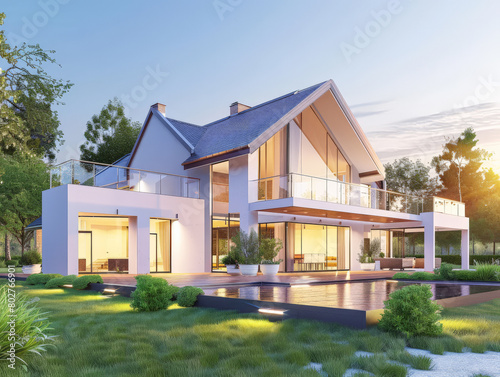 Modern house with stylish exteriors. Real Estate concept image. © JuanM