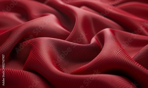 maroon fabrics folded around, wrinkled cloth background.