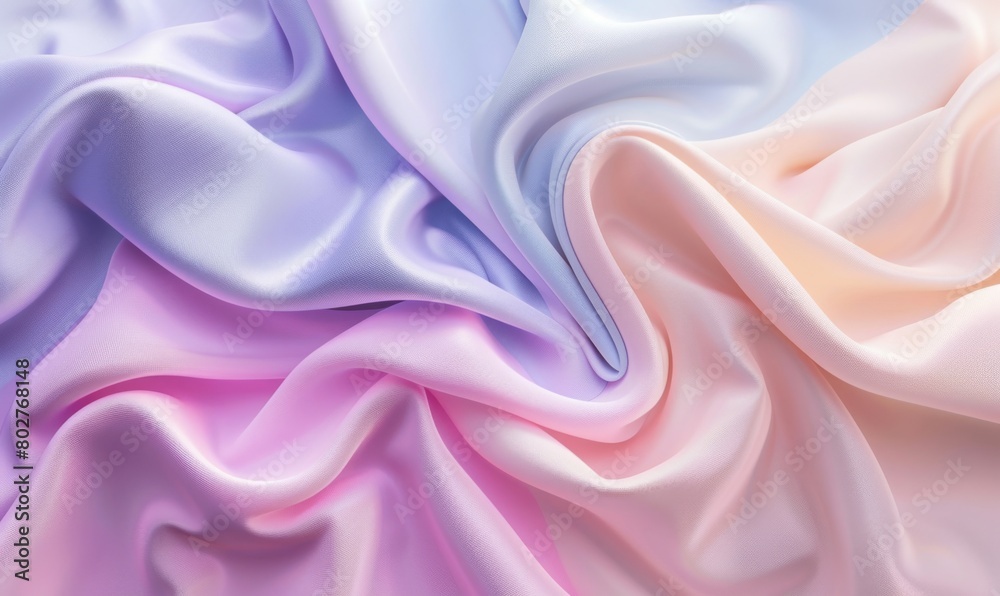 Obraz premium colorful soft pastel fabrics folded around, bubble gum color wrinkled cloth background.