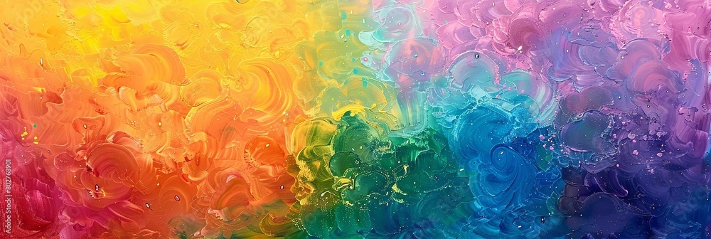 a colorful abstract painting featuring a red, yellow, green, blue, and purple color scheme the pain a colorful abstract painting featuring a red, yellow, green, blue, and purple color scheme the pain