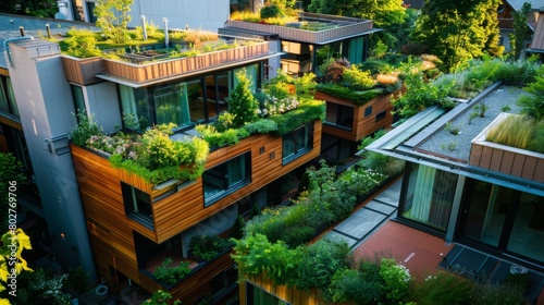 Eco green building architecture concept.