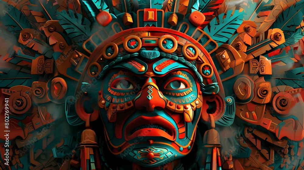 AZTEC CONCEPT ILLUSTRATION AZTEC CONCEPT ILLUSTRATION