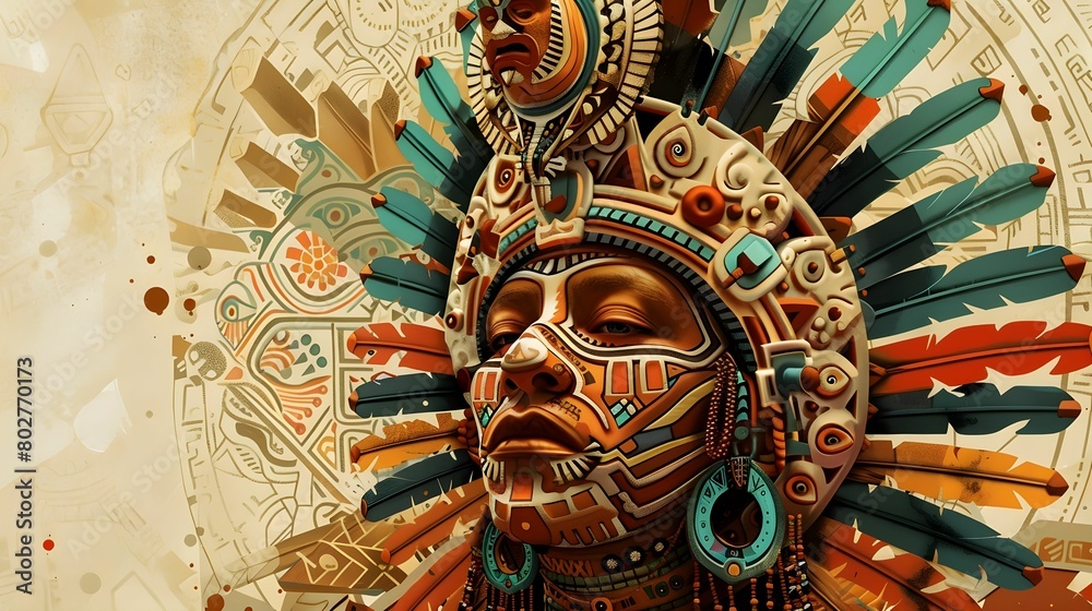 Obraz premium AZTEC CONCEPT ILLUSTRATION