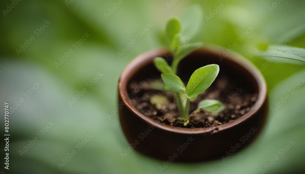 young plant in a pot young plant in a pot