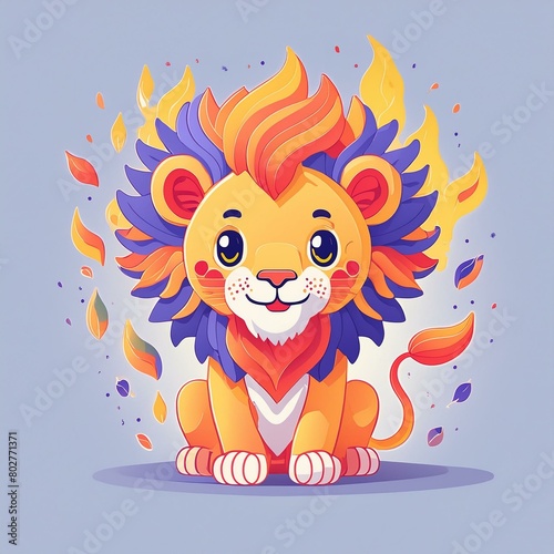 a artwork lion with fur that looks like flames (ID: 802771371)