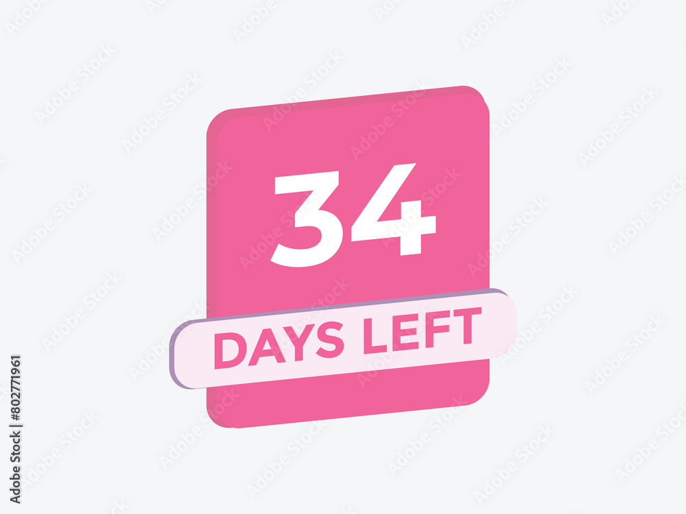 34 days to go countdown template. 34 day Countdown left days banner design. 34 Days left countdown timer
34 days to go countdown template. 34 day Countdown left days banner design. 34 Days left countdown timer