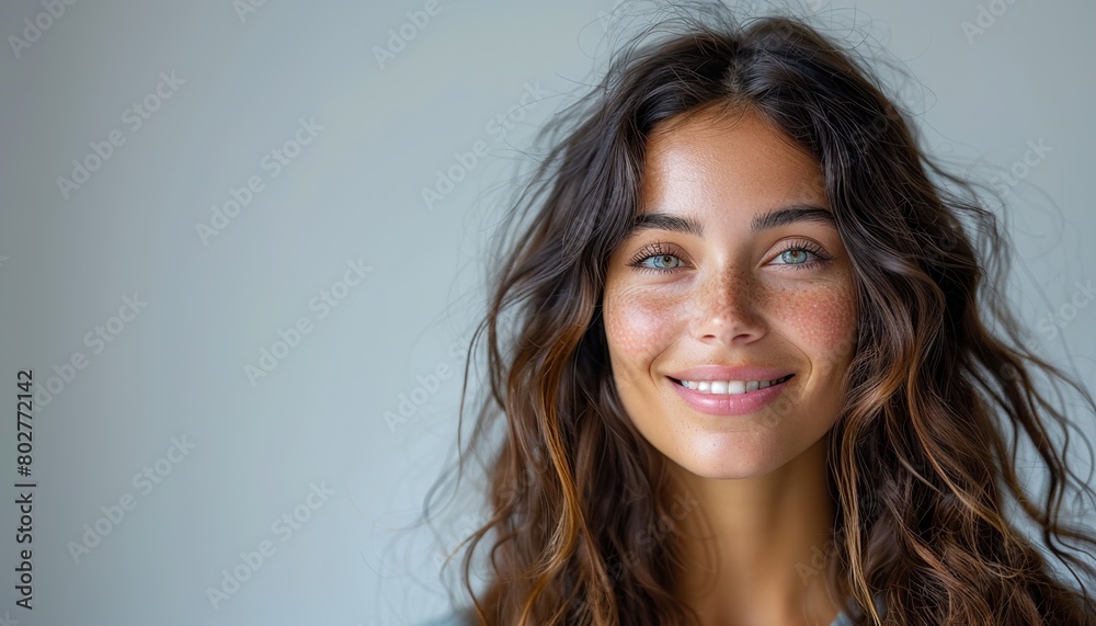 Isolated in white background brunette woman Isolated in white background brunette woman