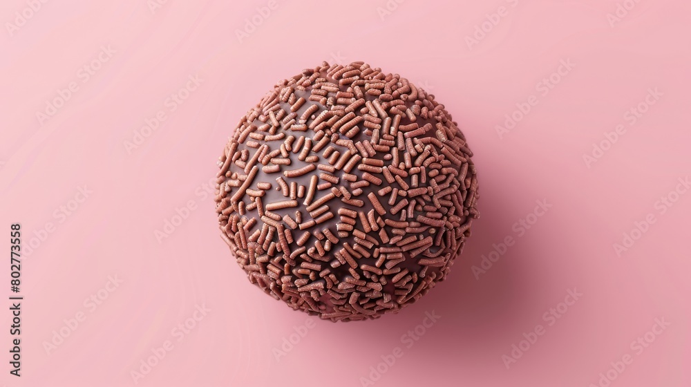 chocolate on pink background