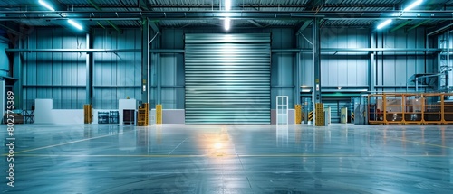 Interior of empty modern warehouse.