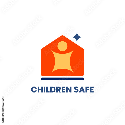 An emblem for a Children Safe House, showcasing a logo design that signifies the security and well-being of children.