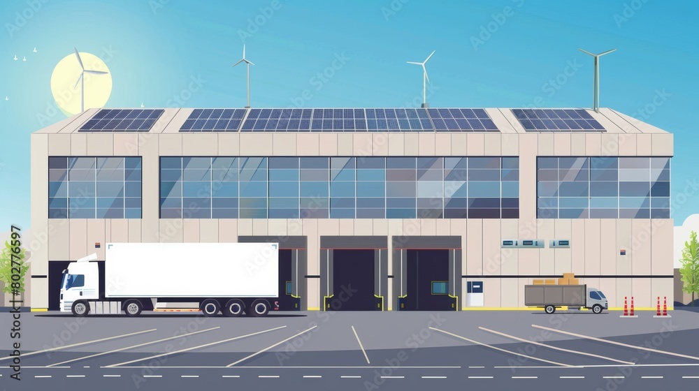 Vector illustration of factory warehouse.