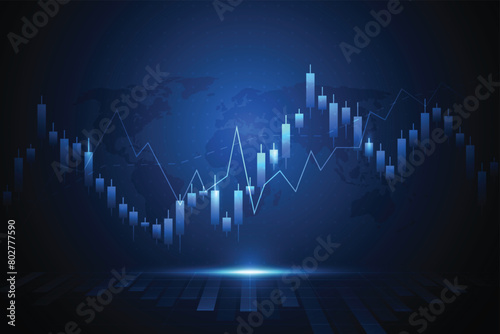 Business candle stick graph chart of stock market investment trading on white background design. Bullish point, Trend of graph. Vector illustration