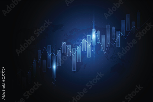Business candle stick graph chart of stock market investment trading on white background design. Bullish point, Trend of graph. Vector illustration