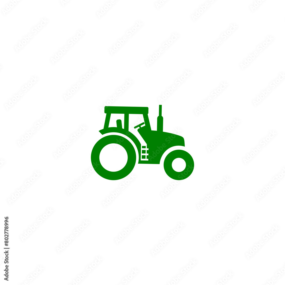 Tractor green icon isolated on white background Tractor green icon isolated on white background