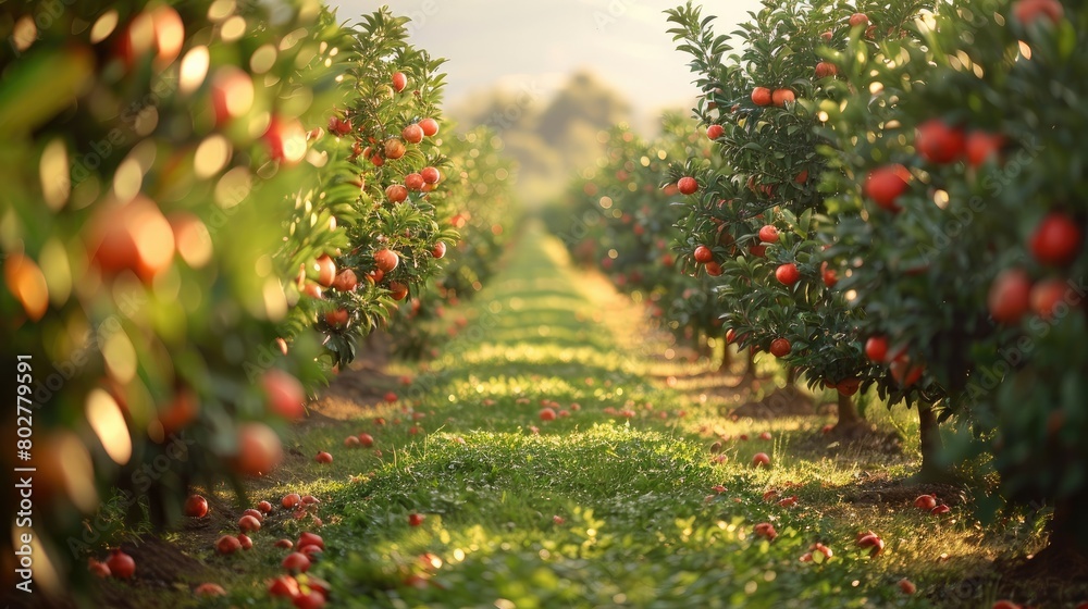 The pomegranate orchard. Generative AI. The pomegranate orchard. Generative AI.