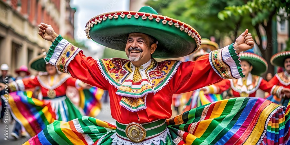 Fiesta Mexicana: Hombre en Vestimenta Tradicional de Cinco de Mayo