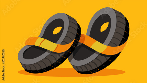 A pair of sandals created from repurposed inner tubes.. Vector illustration