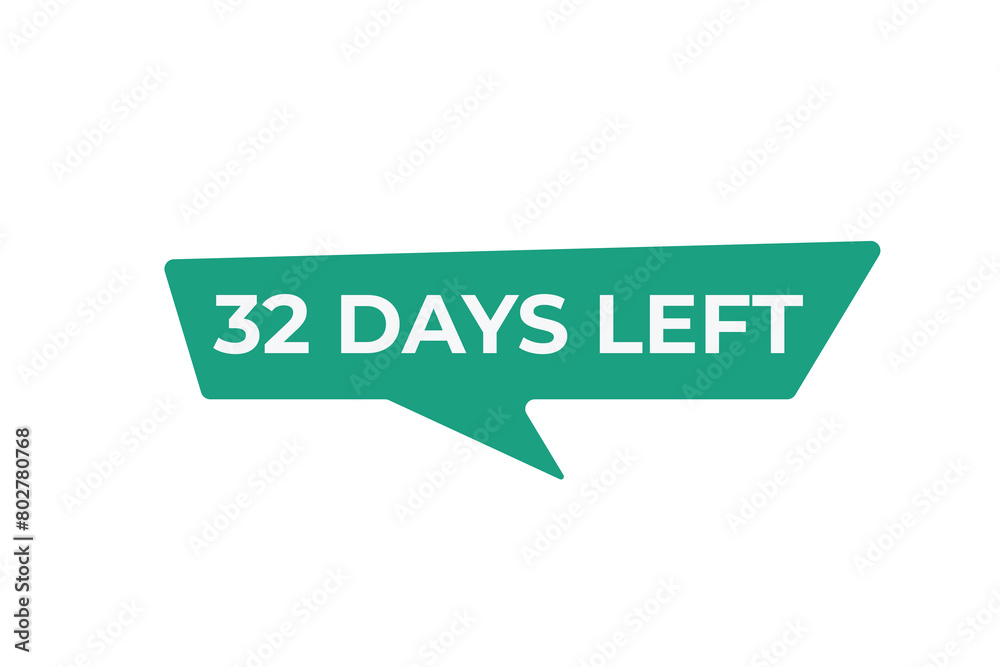 32 days to go countdown template. 32 day Countdown left days banner design. 32 Days left countdown timer 32 days to go countdown template. 32 day Countdown left days banner design. 32 Days left countdown timer