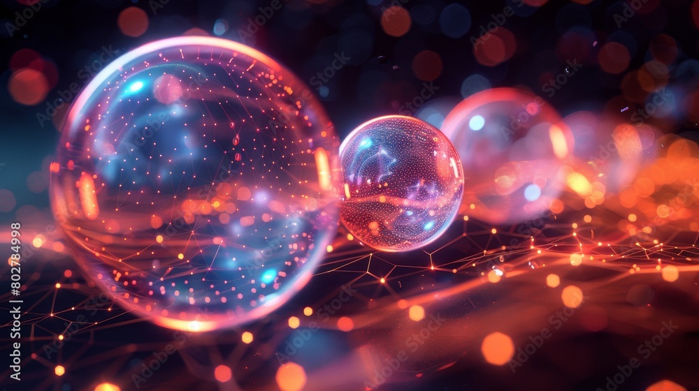 Abstract Light Bubbles Christmas Design,Bubbletron background