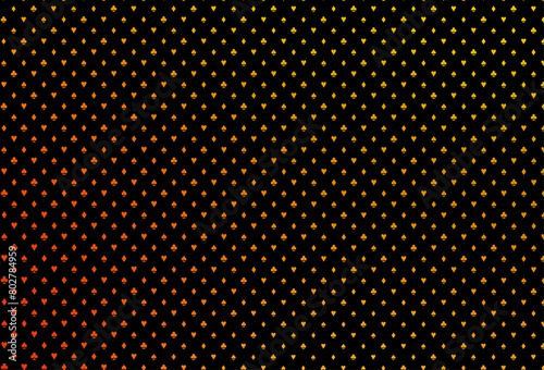 Dark yellow, orange vector cover with symbols of gamble.