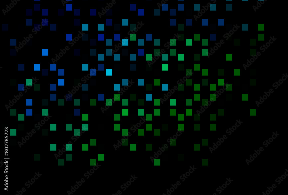 Dark Blue, Green vector backdrop with lines, rectangles.