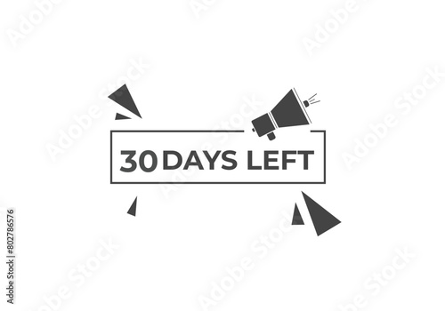 30 days to go countdown template. 30 day Countdown left days banner design. 30 Days left countdown timer
