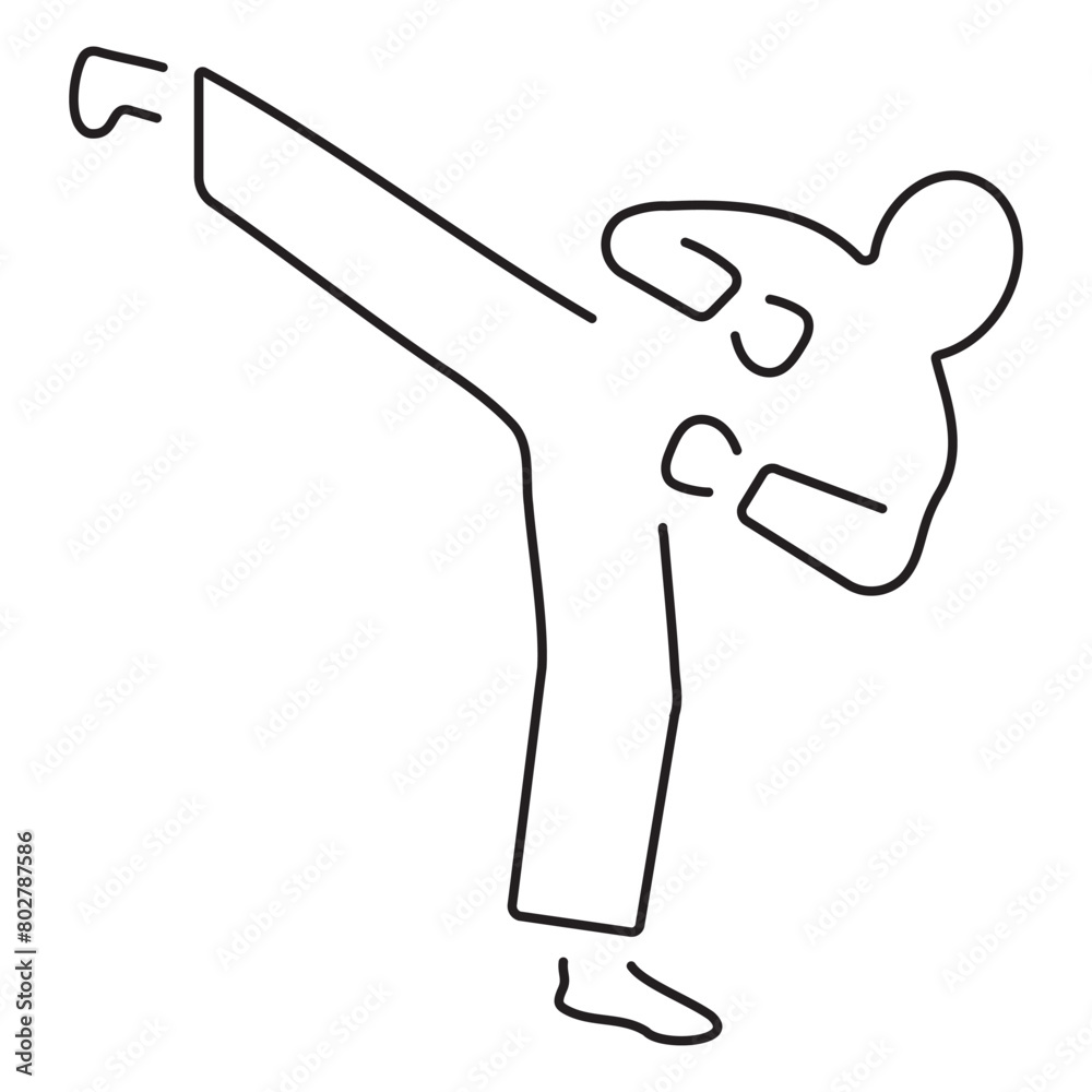karate icon isolated on white background, vector illustration.