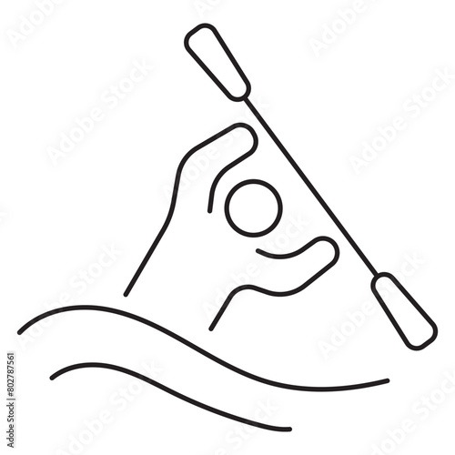 canoe icon isolated on white background, vector illustration.
