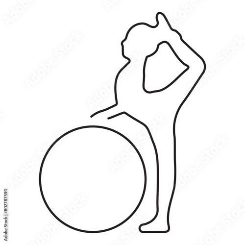 gymnastics icon isolated on white background, vector illustration.