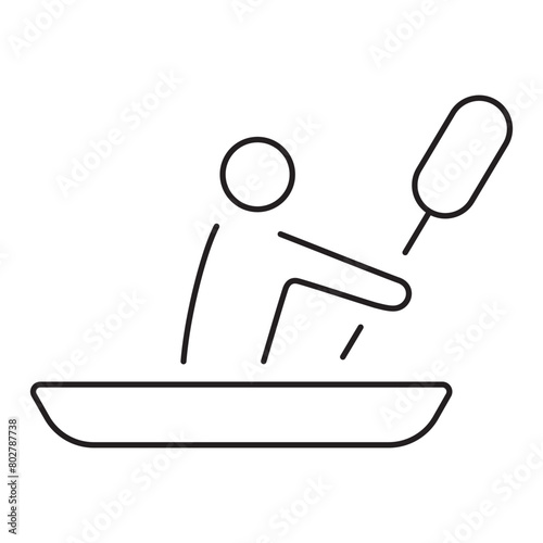 canoe icon isolated on white background, vector illustration.