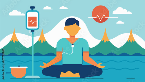Breathing exercises accompanied by the sound of a heartbeat and gentle ocean waves create a meditative soundscape for ketamine infusion promoting.