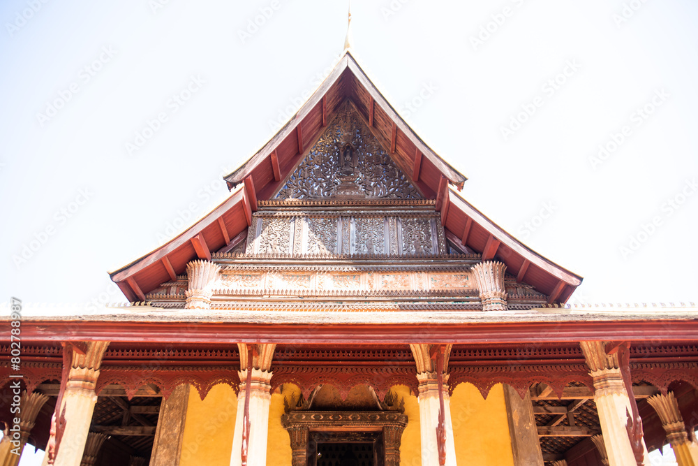 Fototapeta premium old historic buddhist temple in Veintiane, Laos
