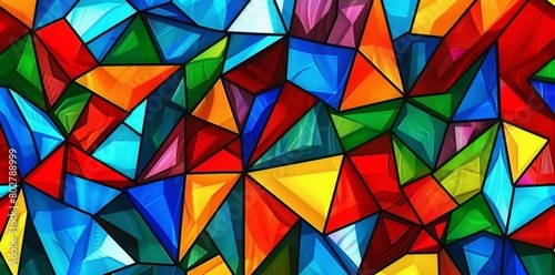 Abstract colorful geometric background with triangles  squares and lines