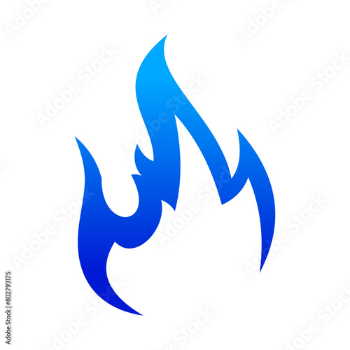 Blue Fire Vector Logo Design Template photo