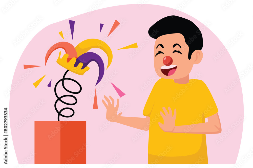 April Fools Flat Illustration Design April Fools Flat Illustration Design