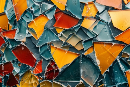 collage of shattered glass pieces photo