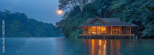In these off-grid floating bungalows, guests can drift off to sleep to the soothing sounds of nature and a gentle wind amidst the stillness of the night. © tongpatong