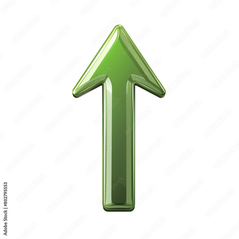 Green arrow pointing up isolated on transparent background Green arrow pointing up isolated on transparent background