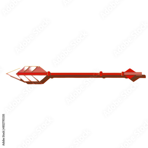 Red vector arrow isolated on transparent background