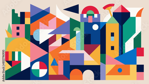 Colorful abstract collages made from scraps of previously used construction paper and magazines.. Vector illustration