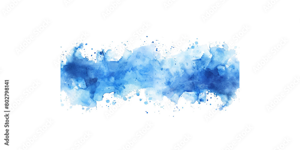 Obraz premium Abstract blue watercolor splash, smoke cloud or fog background isolated on white background