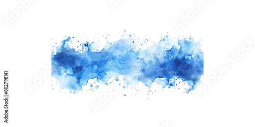 Abstract blue watercolor splash, smoke cloud or fog background isolated on white background