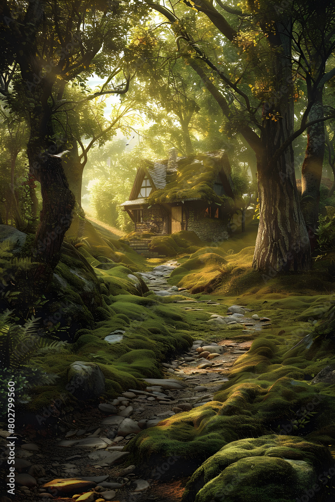 Enchanted Solitude: The hidden cabin amongst the ancient whispering woods