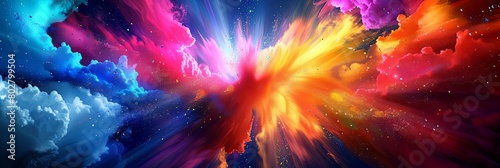 a colorful fractal image featuring a red  yellow  green  blue  and purple color scheme