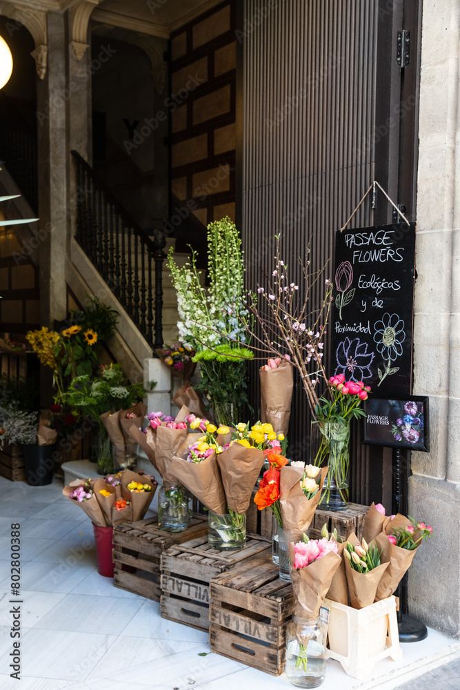 Blumen in einem Geschäft in Barcelona, Spanien
