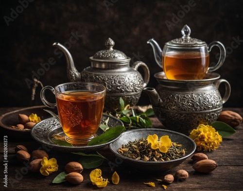 Herbal tea blends infused with Argan leaves for a unique and flavorful experience. 