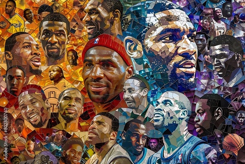 A mosaic of sports icons shimmering like gemstones.
