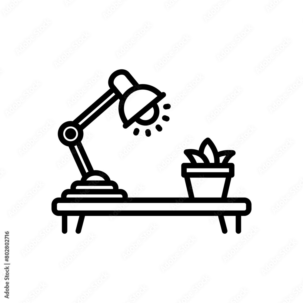 workplace line icon, isolated background